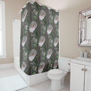 Roses on Wood Shower Curtain