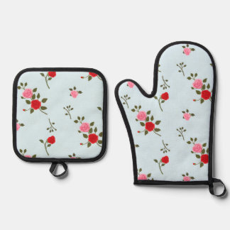 Roses Oven Mitt & Pot Holder Set