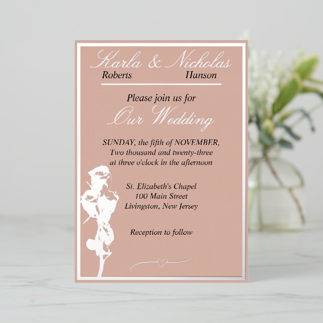 Roses, Pale Cinnamon Wedding, Silver (Standing Front)
