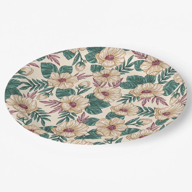 Roses Paper Plate (Angled)