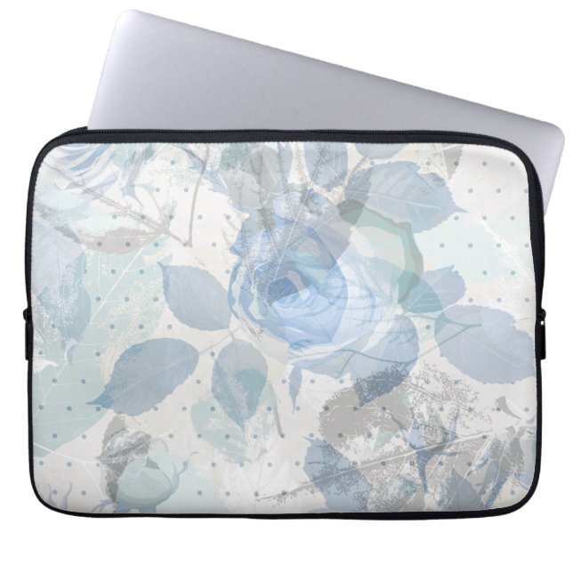 Roses pastel luxury laptop sleeve (Front)