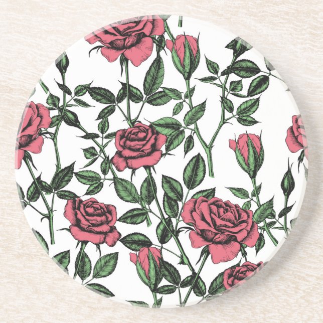Roses pattern coaster (Front)