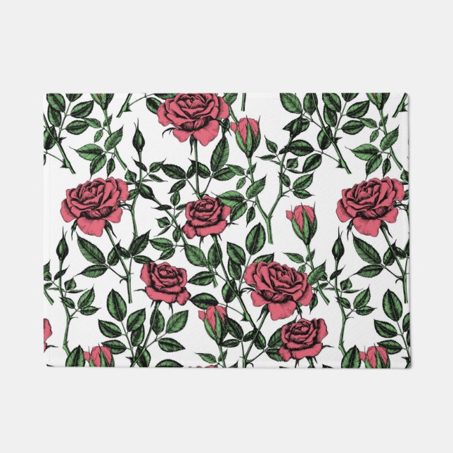Roses pattern doormat (Front)