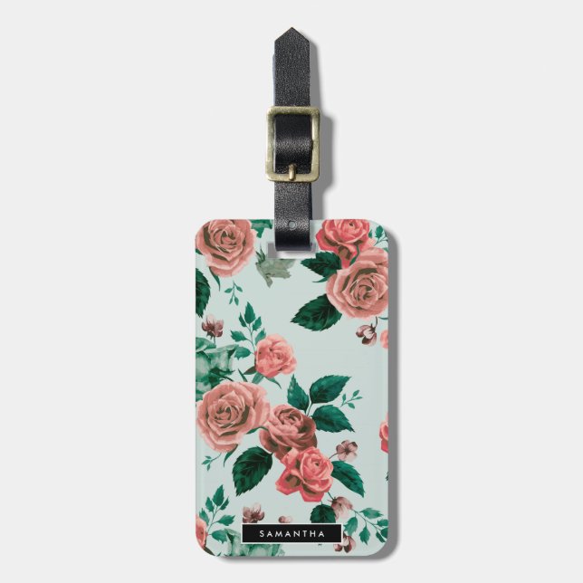 Roses Pattern Luggage Tag (Front Vertical)