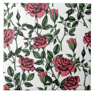 Roses pattern tile