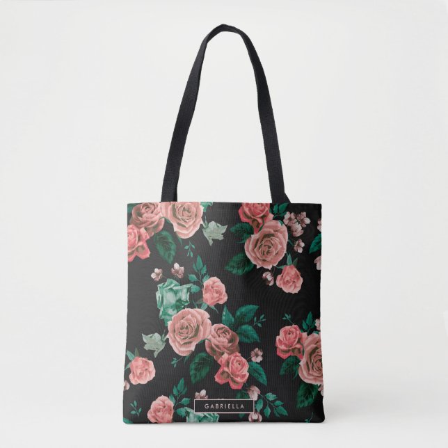 Roses Pattern Tote Bag (Front)