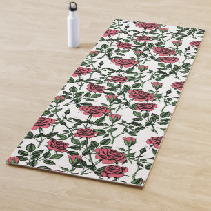 Roses pattern yoga mat