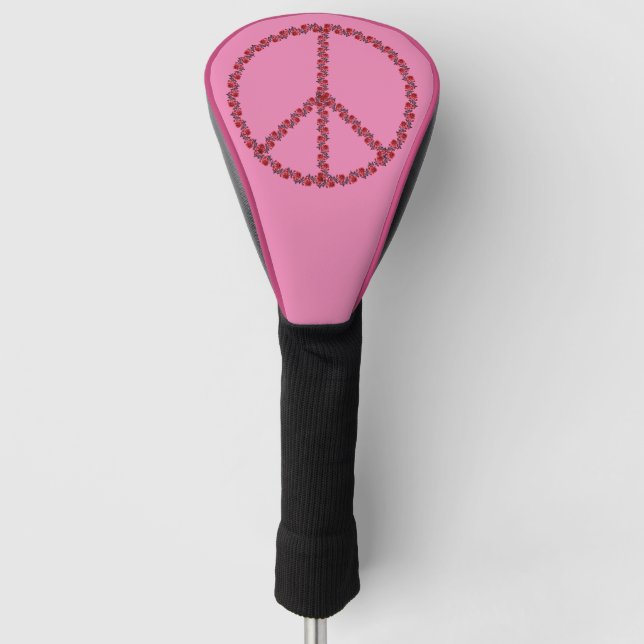 Roses Peace Sign Golf Head Cover (Front)