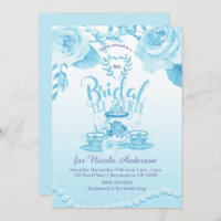 Roses & Pearls Elegant Blue Bridal Tea Shower