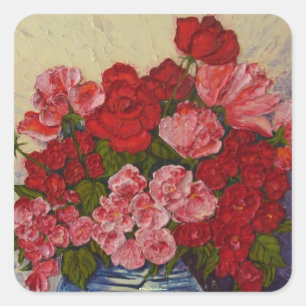 Roses & Peonies Round Sticker