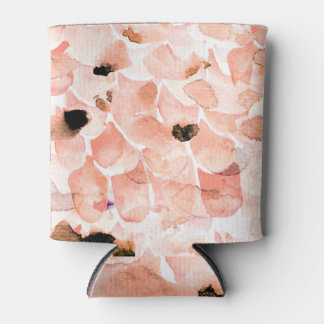 Roses, peony, and leaves, watercolor pattern. can cooler