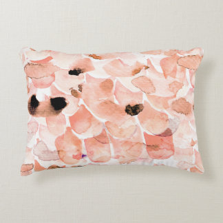 Roses, peony, and leaves, watercolor pattern. decorative cushion
