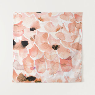 Roses, peony, and leaves, watercolor pattern. tapestry