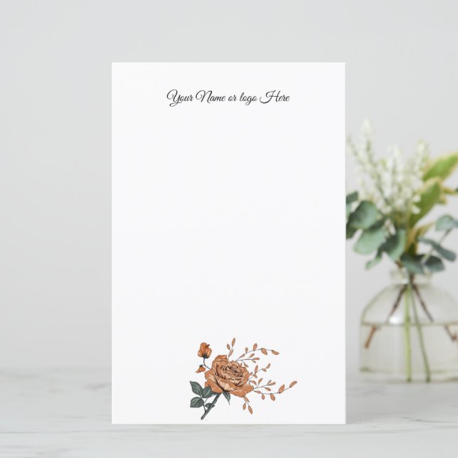 Roses Personalised Stationery (Standing Front)