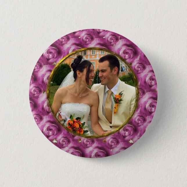 Roses/Photo 6 Cm Round Badge (Front)
