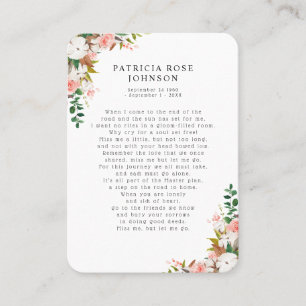 Roses Photo Sympathy Funeral Memorial Card