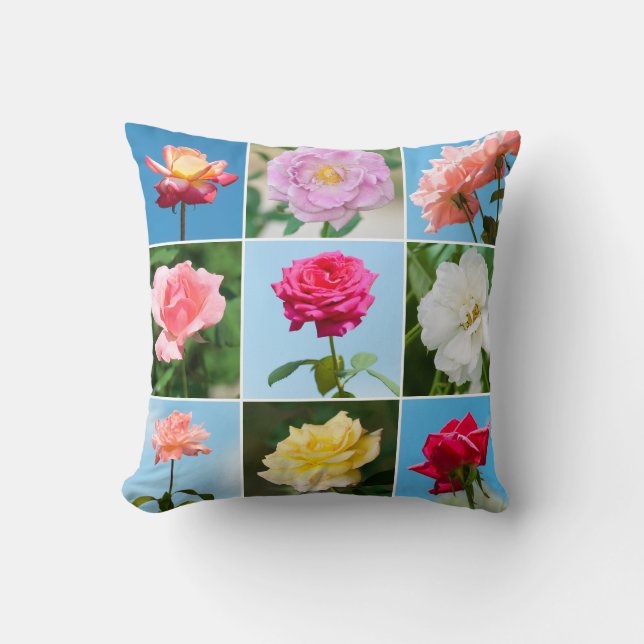 Roses photos template framed cushion (Front)