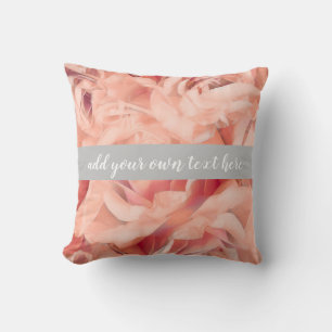roses pink and grey add your own text cushion