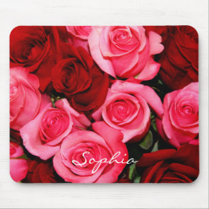 Roses, Pink and Red-Computer Mousepad
