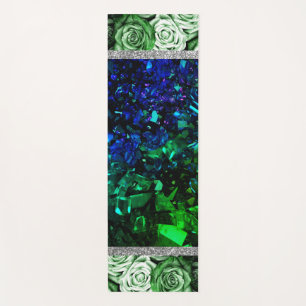 Roses Pink Marble Glitter Yoga Mat