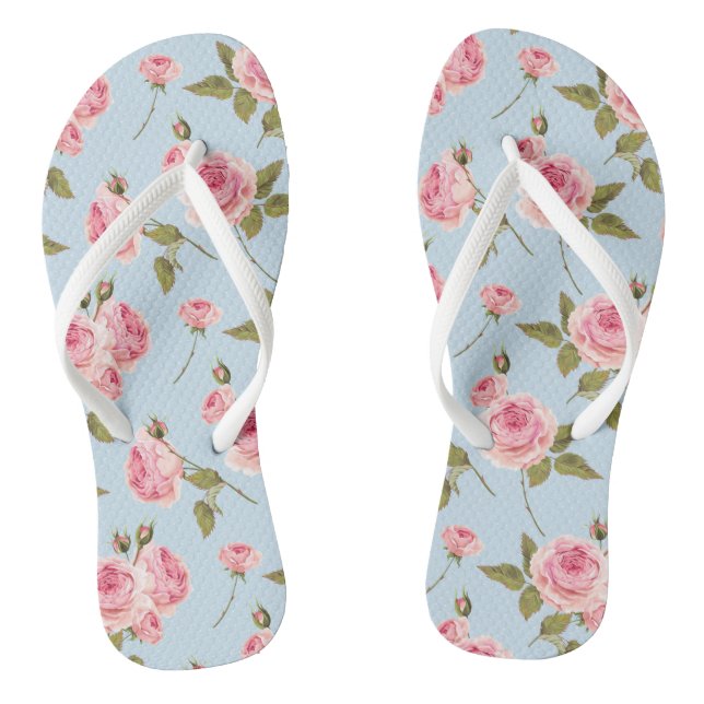 Roses & Polka Dots Pattern Jandals (Footbed)
