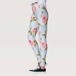 Roses & Polka Dots Pattern Leggings