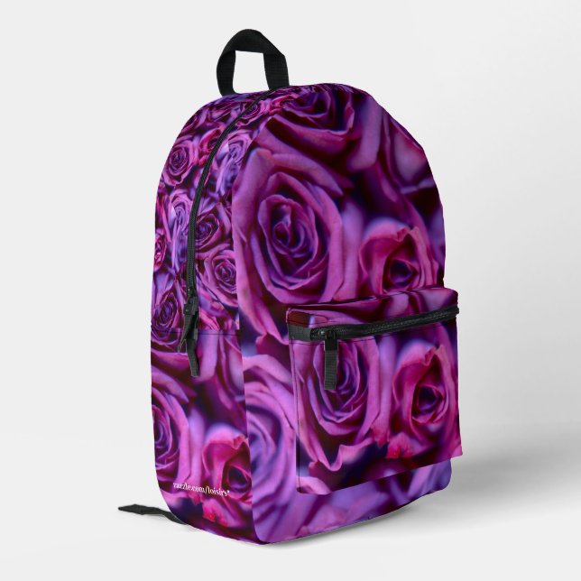 Roses Printed Backpack (Back Corner Left)