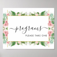 Roses Programs Please Take One Sign Poster 