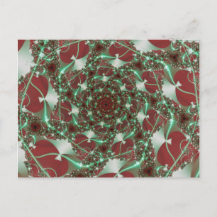 Roses Red and Green Fractal Art Postcard