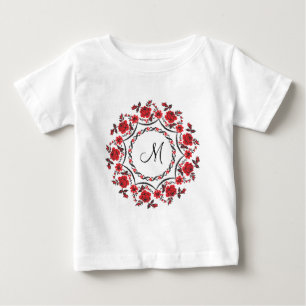 Roses ring Personalised Monogram Initial Baby T-Shirt