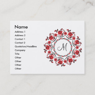 Roses ring Personalised Monogram Initial Business Card