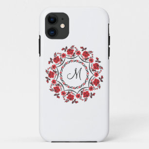 Roses ring Personalised Monogram Initial Case-Mate iPhone Case