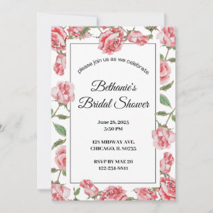 Roses & Romance: A Bridal Shower Celebration Invitation