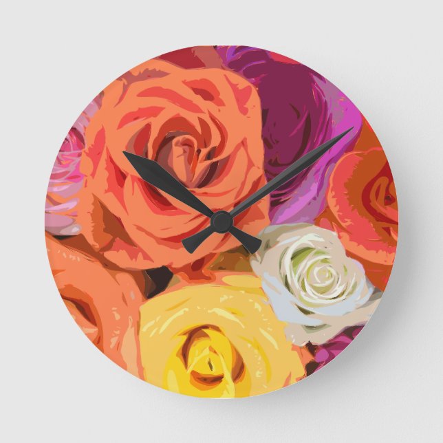 Roses Round Clock (Front)