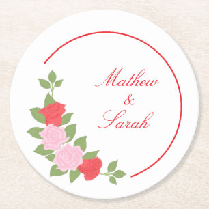 Roses Round Paper Coaster