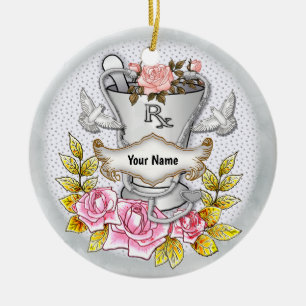 Roses RX Mortar Pestle Ceramic Tree Decoration