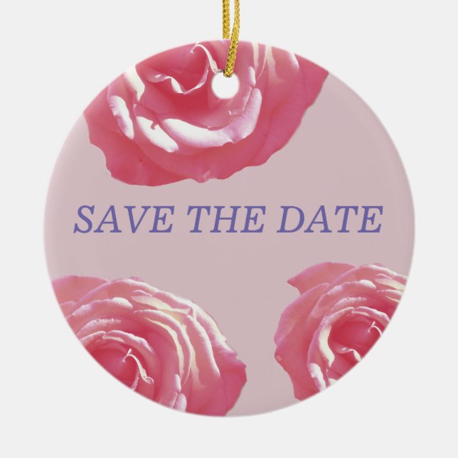 Roses  Save the date Ornament (Front)