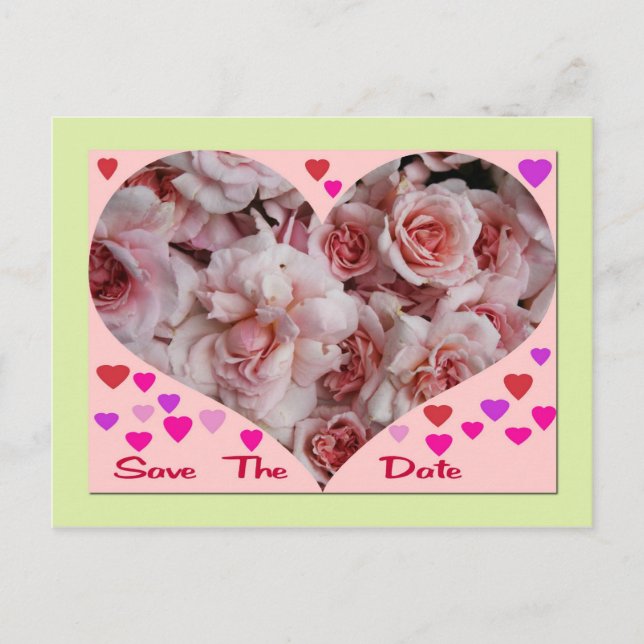 Roses Save The Date Postcard (Front)