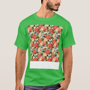 Roses Seamless Pattern Pretty Floral Flower Bud Th T-Shirt