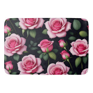Roses Seamless Pattern Valentines Day Bath Mat