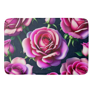 Roses Seamless Pattern Valentines Day Bath Mat