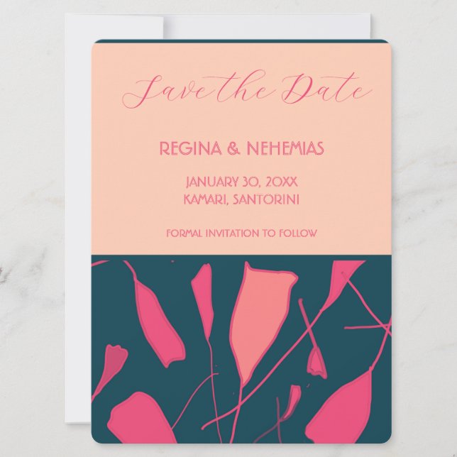 Roses set Flat Save The Date Card (Front)