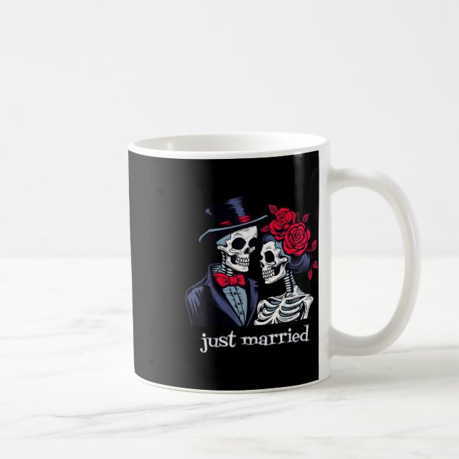 Roses Skeleton Bride &amp; Groom, Just Married Elo Coffee Mug (Right)