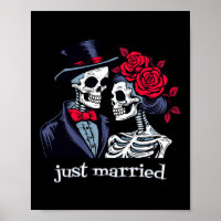 Roses Skeleton Bride And Groom Skeleton Halloween