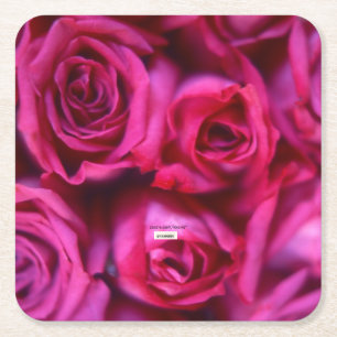 Roses Square Paper Coaster