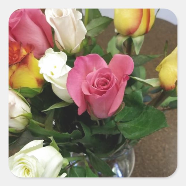 Roses Square Sticker (Front)