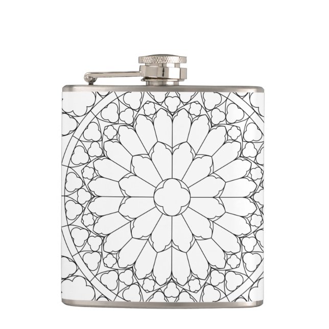Roses Stained Glass Hip Flask (Front)