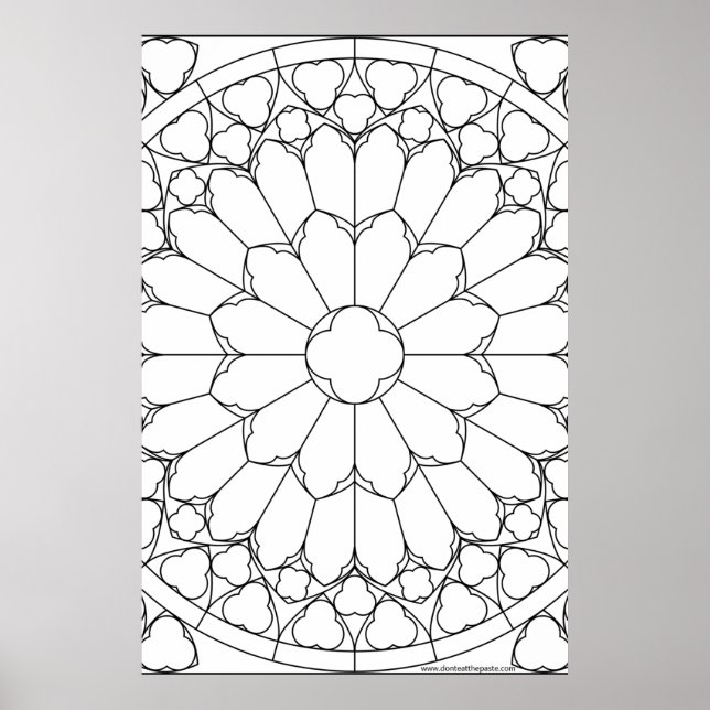 Roses Stained Glass Poster (Front)
