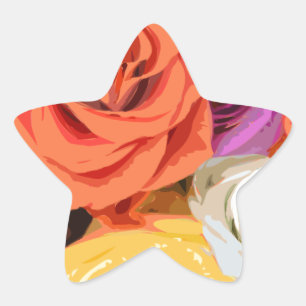 Roses Star Sticker