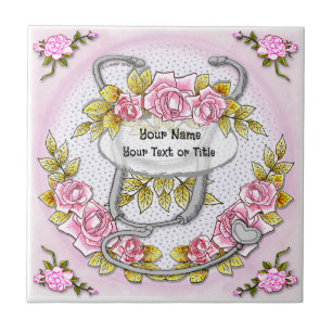 Roses Stethoscope Tile